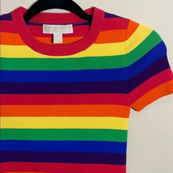 Michael Kors 🌈 Rainbow knit top XXS - Picture 6 of 11